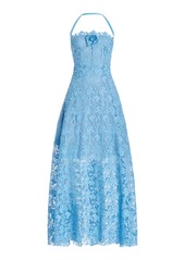 Oscar de la Renta - Gardenia Guipure-Lace Maxi Dress - Blue - US 4 - Moda Operandi