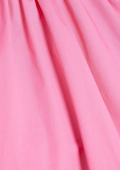 Oscar de la Renta - Gathered cotton-blend twill top - Pink - US 2