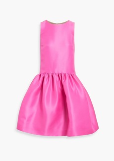 Oscar de la Renta - Gathered duchesse silk-satin mini dress - Pink - US 8