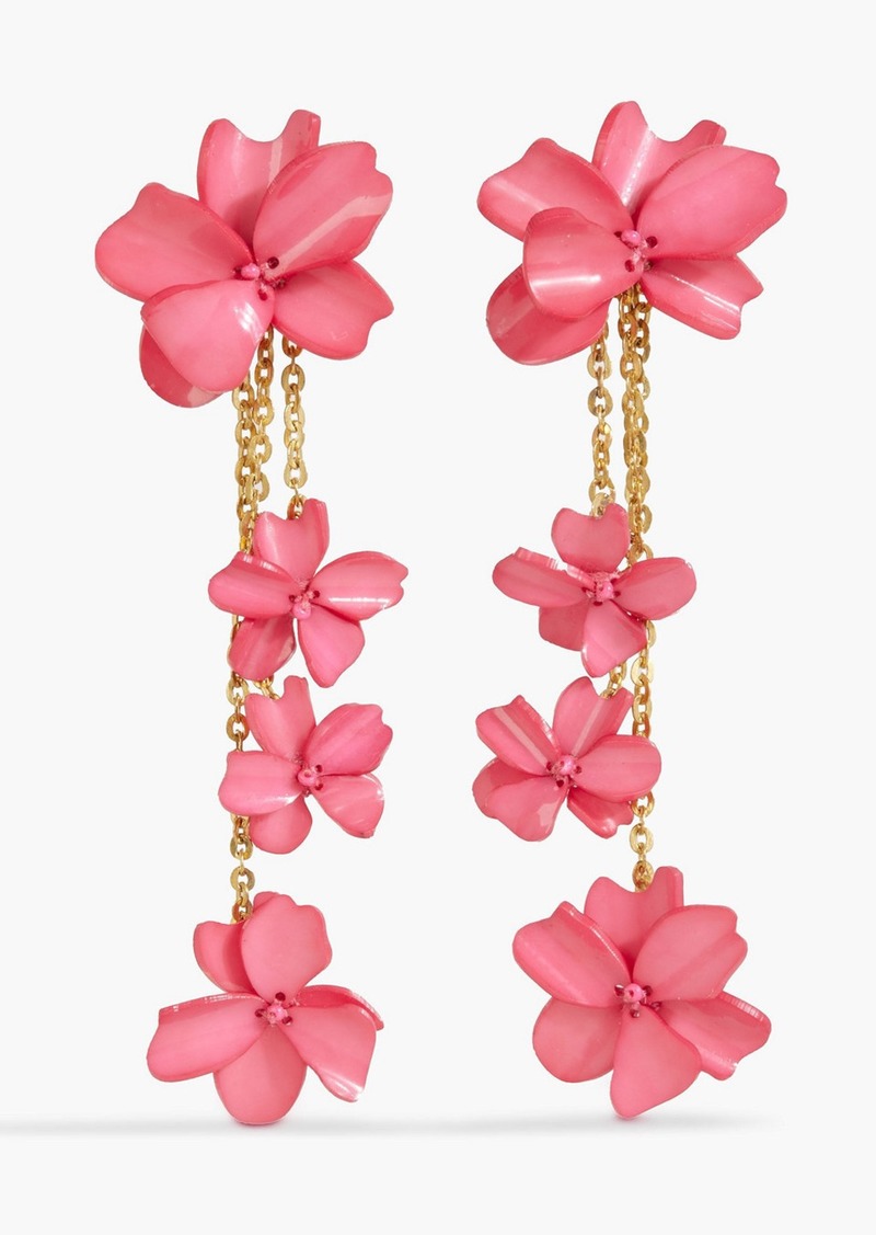 Oscar de la Renta - Gold-tone acrylic earrings - Pink - OneSize