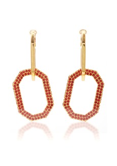 Oscar de la Renta - Gold-Tone And PavÃ© Crystal Earrings - Red - OS - Moda Operandi - Gifts For Her