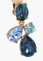 Oscar de la Renta - Gold-tone crystal clip earrings - Blue - OneSize