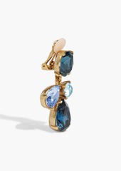 Oscar de la Renta - Gold-tone crystal clip earrings - Blue - OneSize