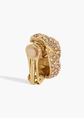Oscar de la Renta - Gold-tone crystal clip earrings - Metallic - OneSize