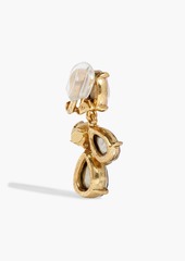 Oscar de la Renta - Gold-tone crystal clip earrings - Pink - OneSize
