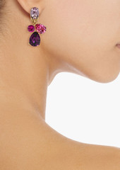 Oscar de la Renta - Gold-tone crystal clip earrings - Pink - OneSize