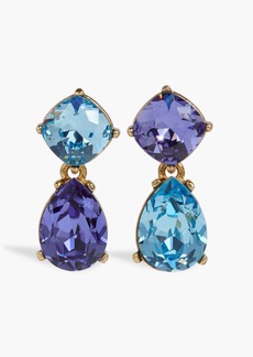 Oscar de la Renta - Gold-tone crystal earrings - Blue - OneSize