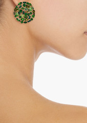 Oscar de la Renta - Gold-tone crystal earrings - Green - OneSize