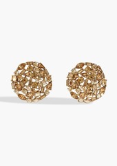 Oscar de la Renta - Gold-tone crystal earrings - Green - OneSize