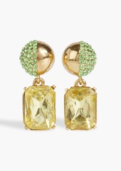 Oscar de la Renta - Gold-tone crystal earrings - Metallic - OneSize