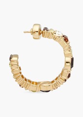 Oscar de la Renta - Gold-tone crystal hoop earrings - Metallic - OneSize