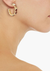 Oscar de la Renta - Gold-tone crystal hoop earrings - Metallic - OneSize