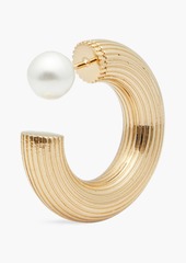 Oscar de la Renta - Gold-tone faux pearl hoop earrings - Metallic - OneSize