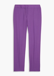 Oscar de la Renta - Grain de poudre wool and mohair-blend straight-leg pants - Purple - US 2