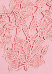 Oscar de la Renta - Guipure lace-trimmed knitted dress - Pink - XS
