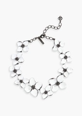 Oscar de la Renta - Gunmetal-tone enamel necklace - Metallic - OneSize