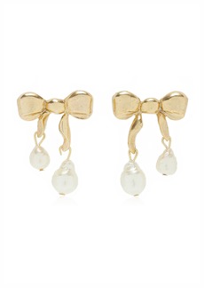 Oscar de la Renta - Heart and Bow Pearl Earrings - Gold - OS - Moda Operandi - Gifts For Her