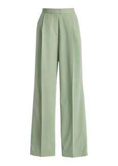 Oscar de la Renta - High-Rise Silk Georgette Wide-Leg Pants - Green - US 4 - Moda Operandi