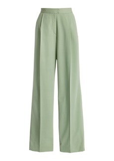 Oscar de la Renta - High-Rise Silk Georgette Wide-Leg Pants - Green - US 6 - Moda Operandi