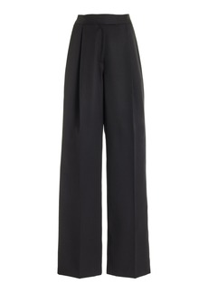 Oscar de la Renta - High-Rise Stretch-Wool Wide-Leg Pants - Black - US 2 - Moda Operandi