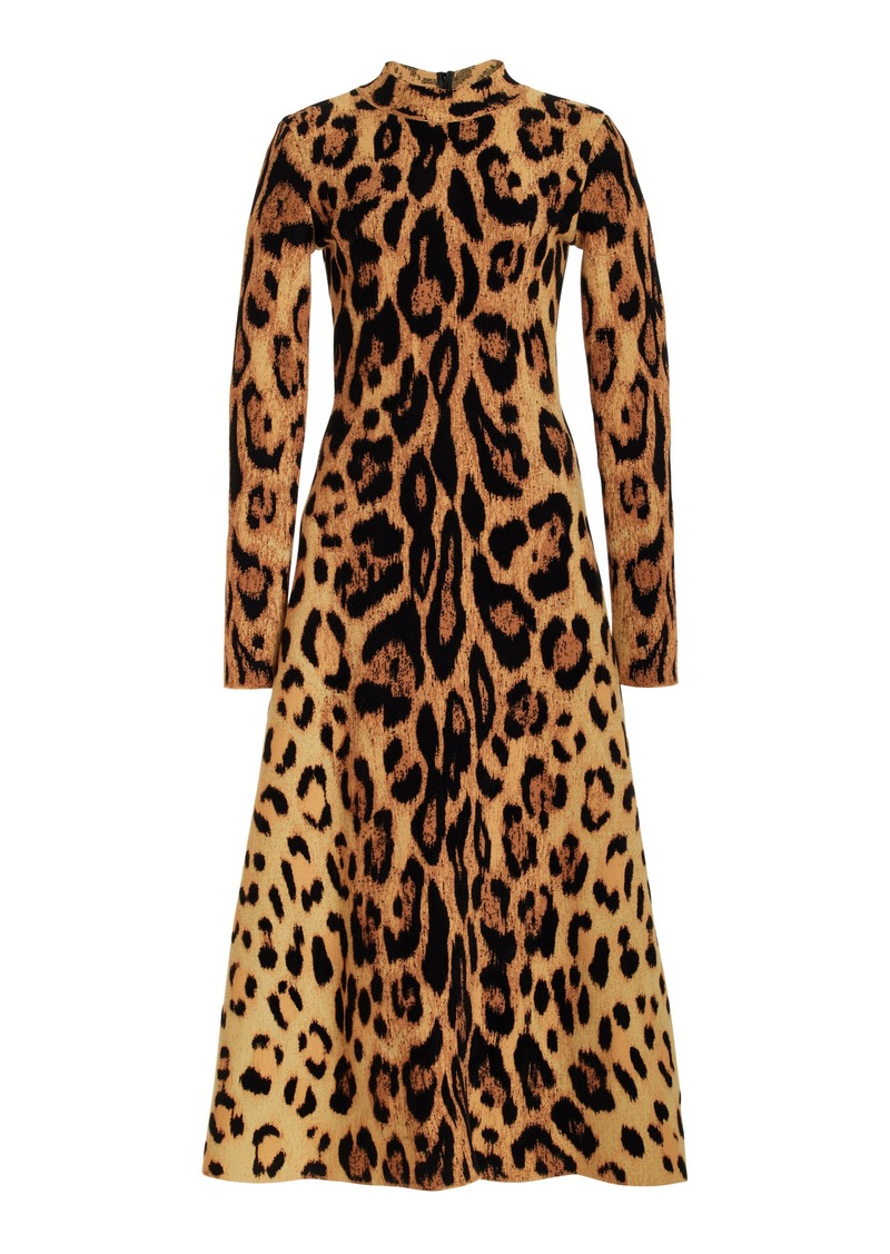 Oscar de la Renta - Jaguar-Printed Midi Dress - Animal - M - Moda Operandi