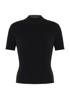 Oscar de la Renta - Knit Silk-Blend Top - Black - S - Moda Operandi