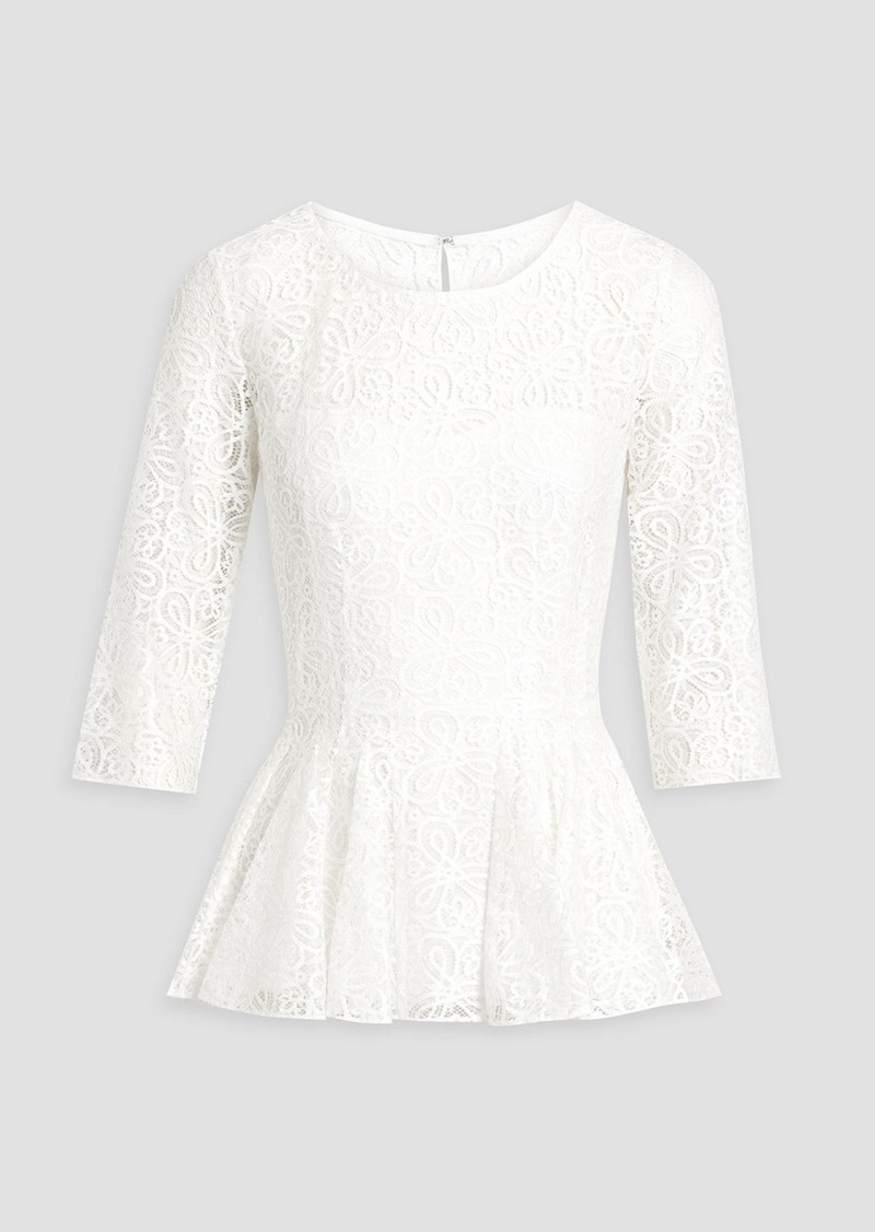 Oscar de la Renta - Lace peplum top - White - US 6