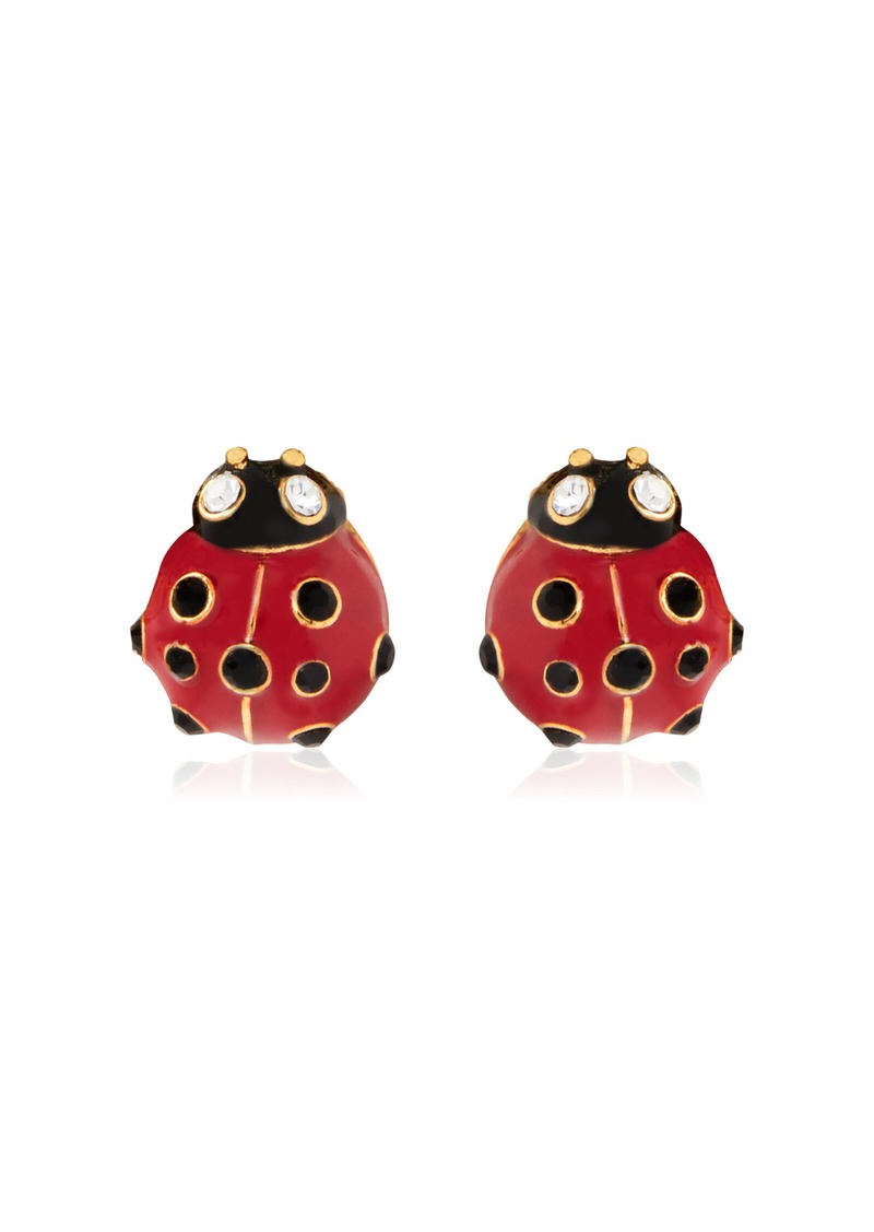 Oscar de la Renta - Lady Bug Crystal-Enameled Earrings - Red - OS - Moda Operandi - Gifts For Her
