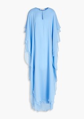 Oscar de la Renta - Layered silk-chiffon maxi dress - Blue - S