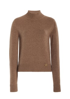 Oscar de la Renta - Mock Neck Cashmere Sweater - Brown - L - Moda Operandi