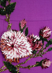 Oscar de la Renta - Off-the-shoulder embellished wool-blend crepe midi dress - Purple - US 2