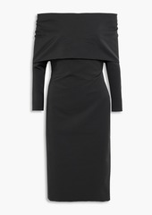 Oscar de la Renta - Off-the-shoulder wool-blend faille dress - Black - US 6