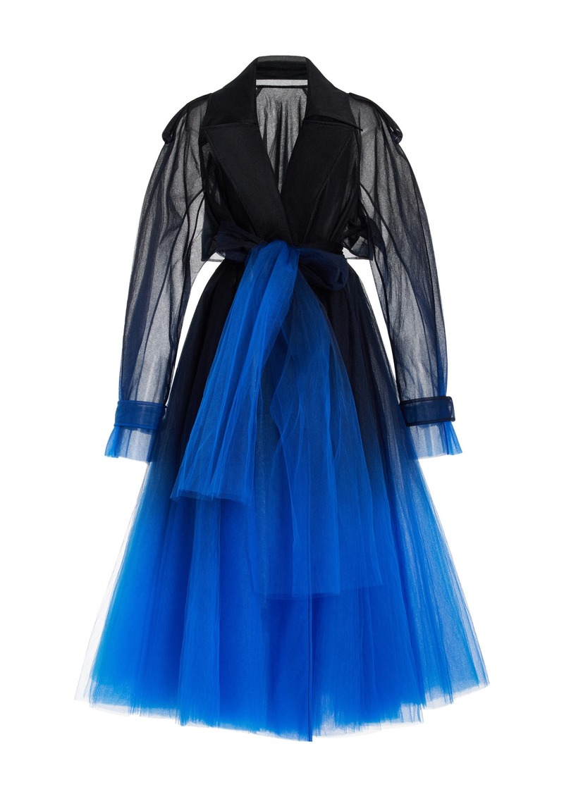 Oscar de la Renta - Ombre-Dyed Tulle Opera Coat - Blue - M/L - Moda Operandi