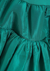 Oscar de la Renta - Knit-paneled taffeta halterneck mini dress - Blue - M