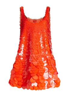 Oscar de la Renta - Paillette-Sequined Mini Dress - Orange - US 12 - Moda Operandi