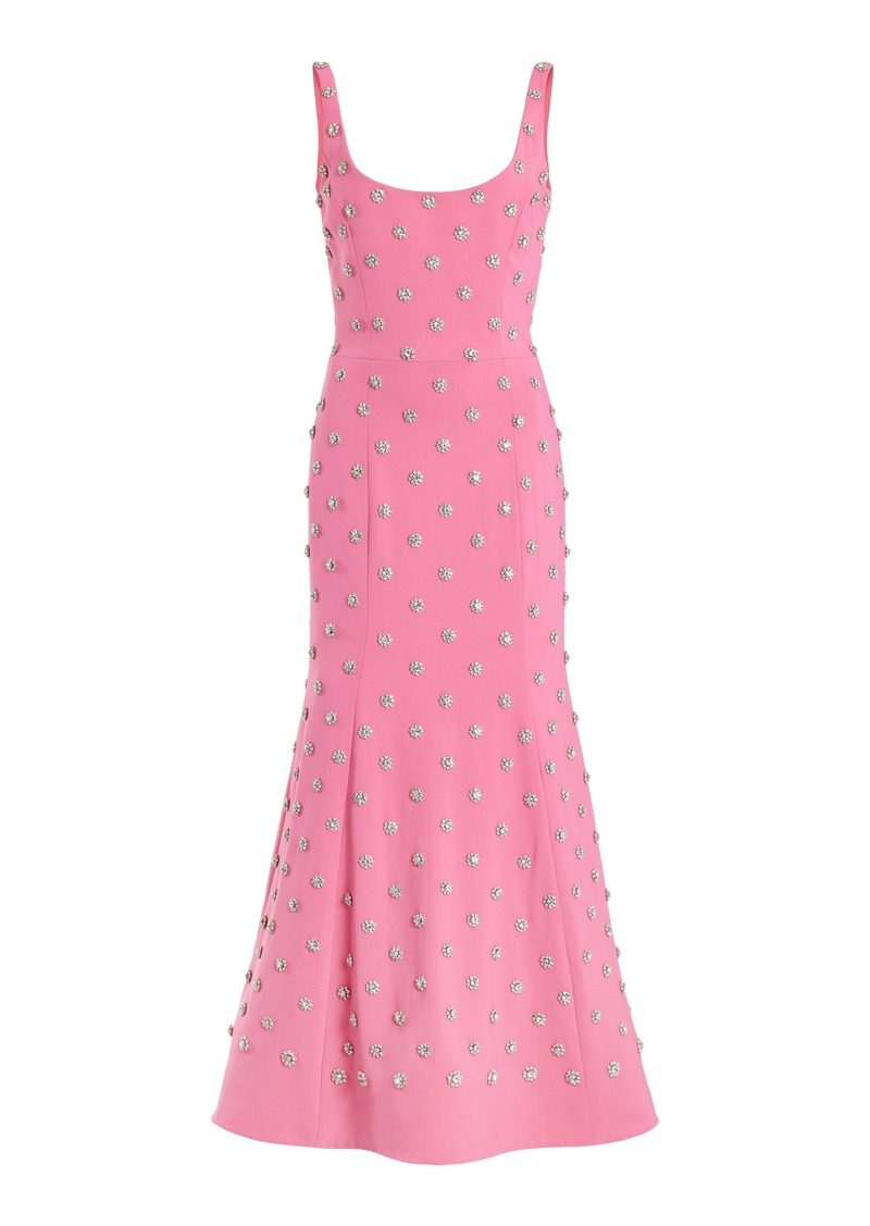 Oscar de la Renta - Pearl-Embellished Midi Dress - Pink - US 10 - Moda Operandi