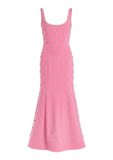 Oscar de la Renta - Pearl-Embellished Midi Dress - Pink - US 8 - Moda Operandi