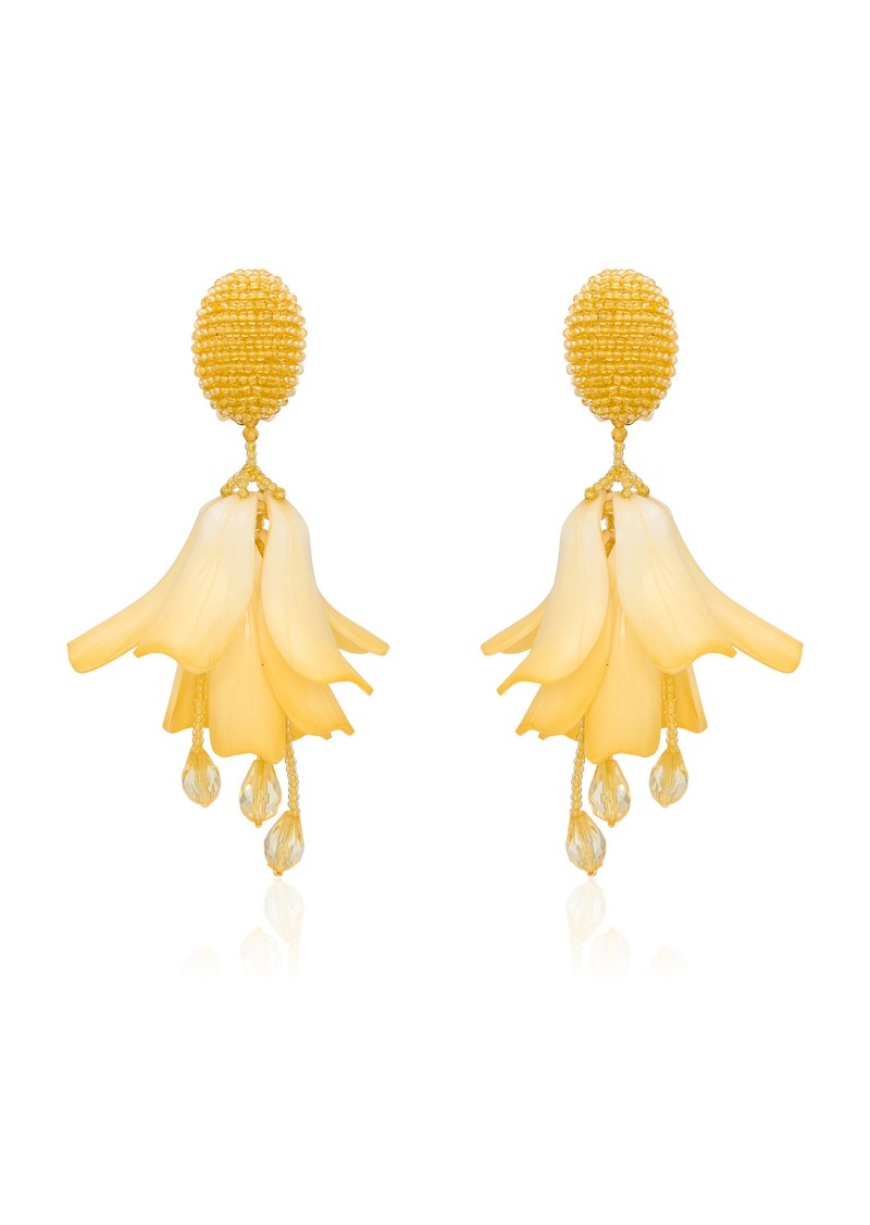 Oscar de la Renta - Petal Beaded & Enameled Earrings - Yellow - OS - Moda Operandi - Gifts For Her