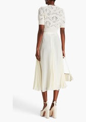 Oscar de la Renta - Pleated silk-georgette midi skirt - White - US 10