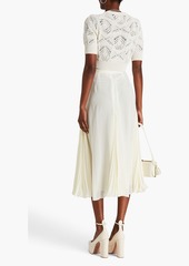 Oscar de la Renta - Pleated silk-georgette midi skirt - White - US 8