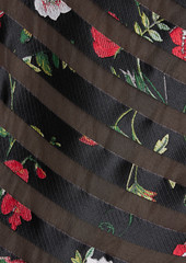 Oscar de la Renta - Pleated floral-jacquard gown - Black - US 16