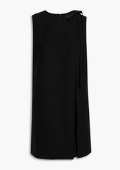 Oscar de la Renta - Pleated wool-blend crepe mini dress - Black - US 0