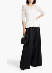 Oscar de la Renta - Pleated wool wide-leg pants - Black - US 2