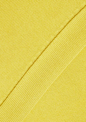 Oscar de la Renta - Printed twill-paneled cotton cardigan - Yellow - XS