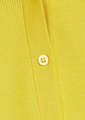 Oscar de la Renta - Ribbed silk-blend cardigan - Yellow - M