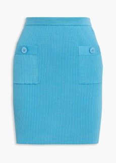 Oscar de la Renta - Ribbed silk-blend mini skirt - Blue - S
