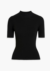 Oscar de la Renta - Ribbed silk-blend top - Black - L