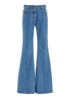 Oscar de la Renta - Rigid Mid-Rise Flared Jeans - Blue - US 2 - Moda Operandi