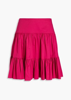 Oscar de la Renta - Ruffled cotton-blend twill mini skirt - Purple - US 8