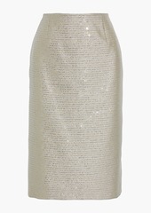 Oscar de la Renta - Sequin-embellished metallic tweed skirt - Metallic - US 0